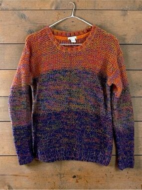 Forever 21 Orange/ Purple Thick Knit Sweater